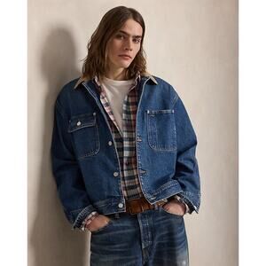 Vantage 90s Ralph Lauren M Dungarees Denim Jacket corduroy barn  Trucker Jacket